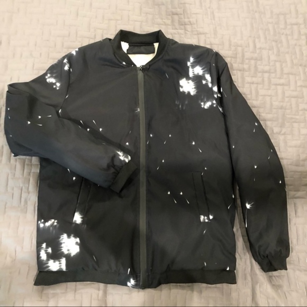 Bomber Jacket Lightweight Trendy • Sherpa Fleece Lined • Paint splash
